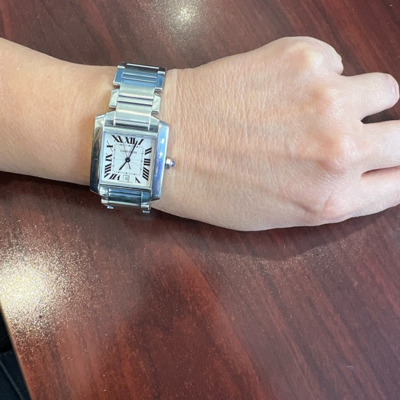 CARTIER TANK FRANCAISE AUTOMATIC STAINLESS STEEL 28mm WATCH. - Picture 10 of 13